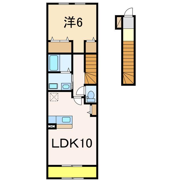 ムーンダスト(1LDK/2階)の間取り写真