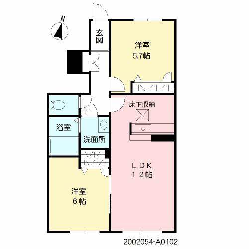 コスモス(2LDK/1階)の間取り写真