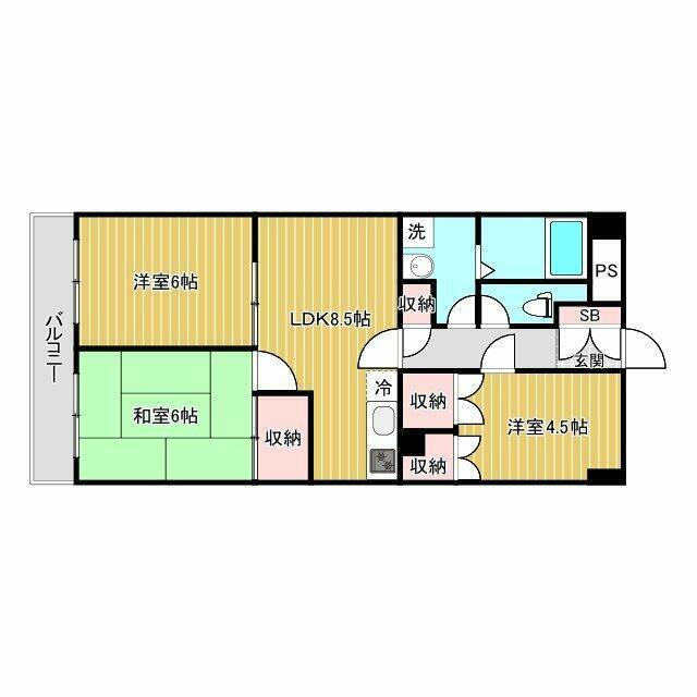 アルベリ(3LDK/2階)の間取り写真
