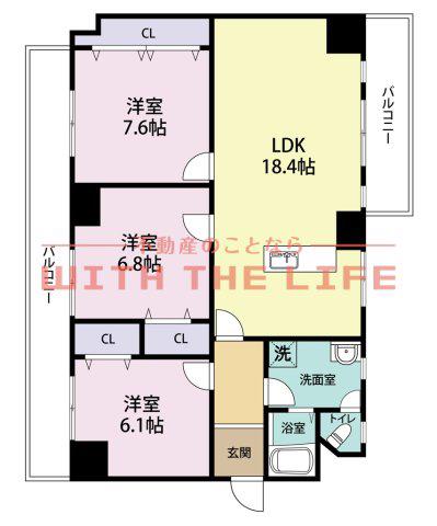 南薫ハイツ(3LDK/2階)の間取り写真