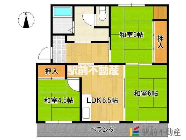 岩永マンション(2LDK/4階)の間取り写真