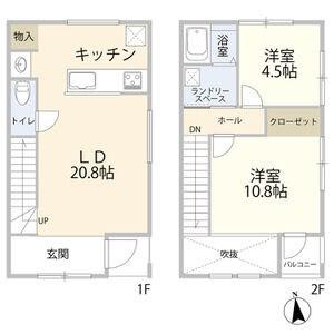 カッツェカヤバ(2LDK/1階)の間取り写真