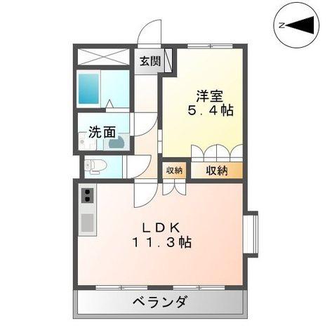 LION HIKARI(1LDK/2階)の間取り写真