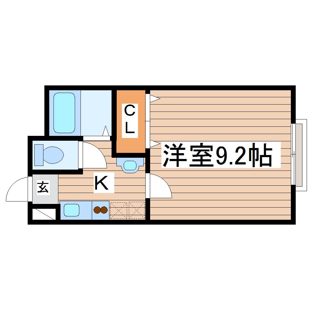 セゾンハウス(1K/2階)の間取り写真