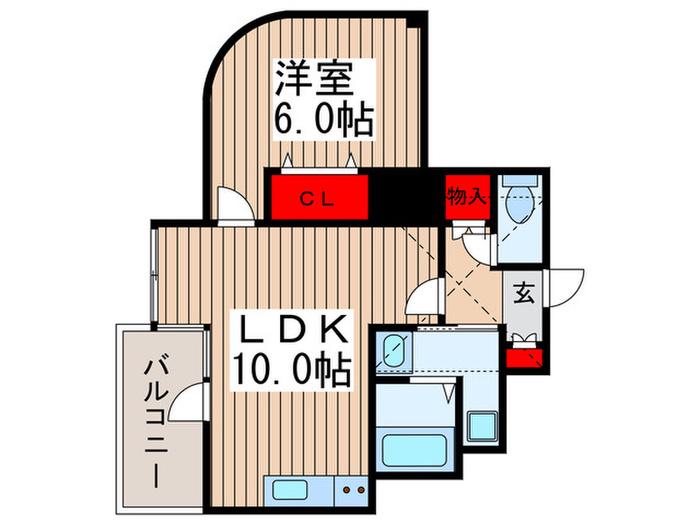 リバティー草加中央(1LDK/7階)の間取り写真