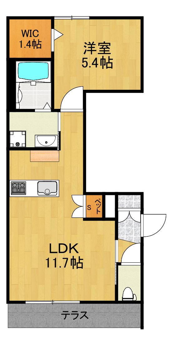 HEBELMAISON都筑 イースト(1LDK/1階)の間取り写真