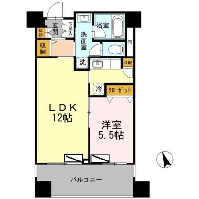カスタリア荒川(1LDK/5階)の間取り写真