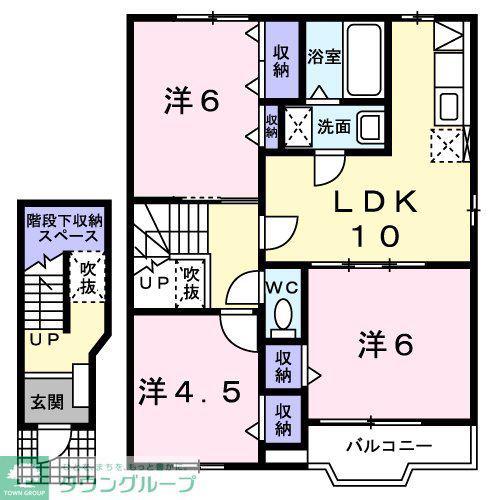 ニューブランパレスII(3LDK/2階)の間取り写真