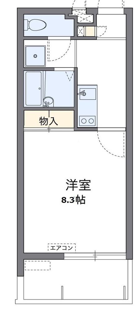沖縄都市モノレール てだこ浦西駅 徒歩768分 2階建 築12年(1K/1階)の間取り写真