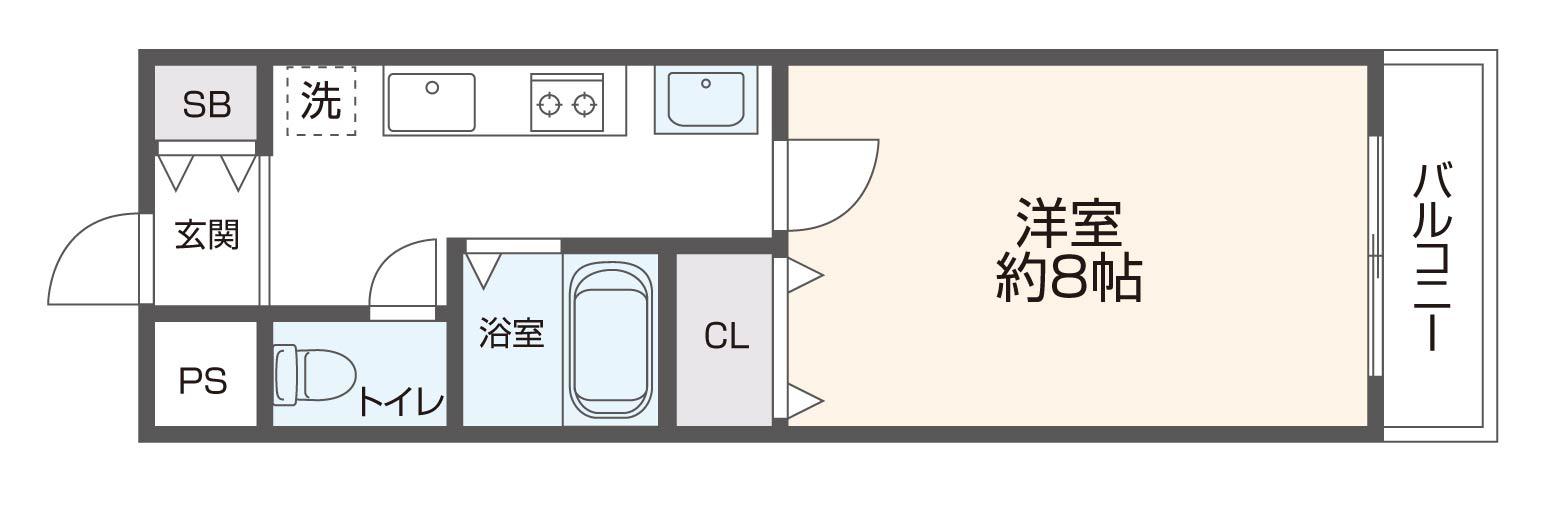 グランディー小阪(1K/3階)の間取り写真