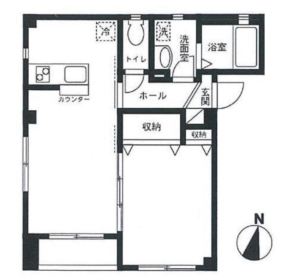 ビューノ中野(1LDK/2階)の間取り写真