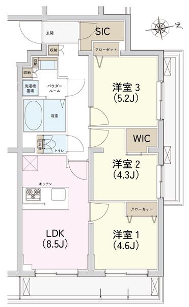 AZEST北赤羽II(3LDK/2階)の間取り写真