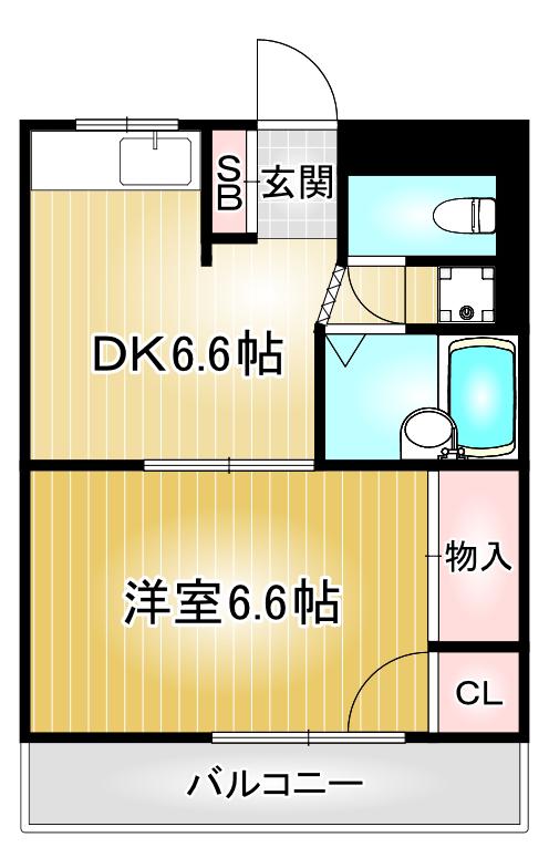 エクセルハイツ(1DK/3階)の間取り写真