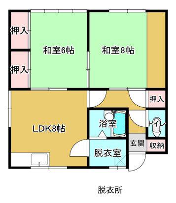マインハイム(2LDK/2階)の間取り写真