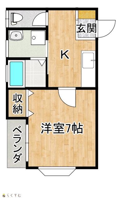 丸正ハイツB(1K/1階)の間取り写真