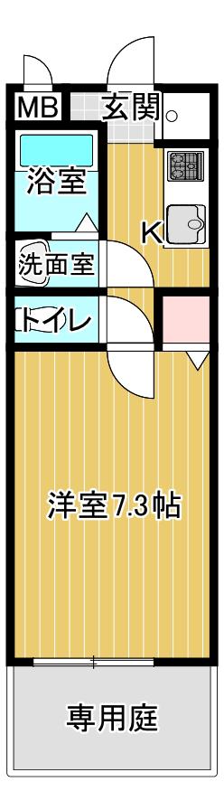 PALACE50(1K/2階)の間取り写真