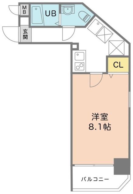 LIBERTE YOTSUGI(1K/5階)の間取り写真