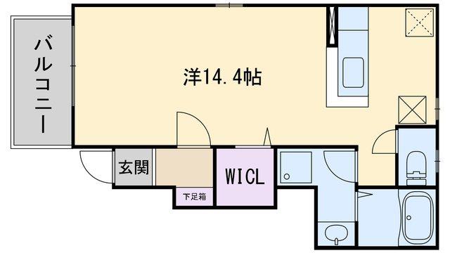 ラフレシール(ワンルーム/1階)の間取り写真