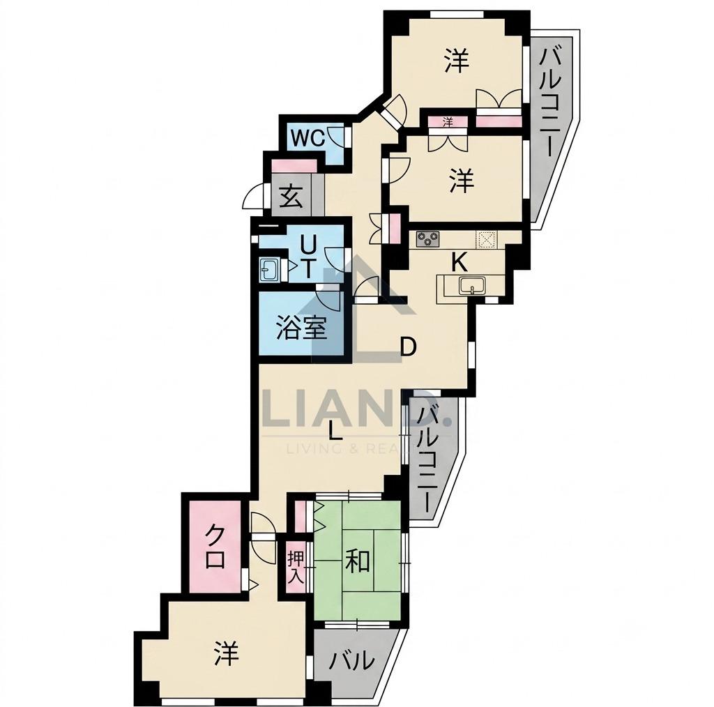 エイトバレー浄水(4LDK/3階)の間取り写真