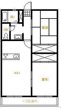 日総コーポ(2LDK/3階)の間取り写真