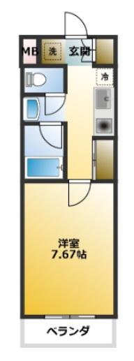 CS MANGANJI Ⅰ(1K/2階)の間取り写真