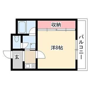 ラポール(1K/2階)の間取り写真