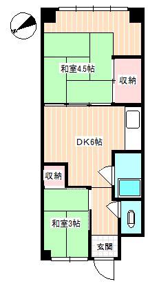 泰山ビル(2DK/4階)の間取り写真