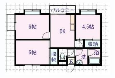 コーポ宮崎(3DK/2階)の間取り写真