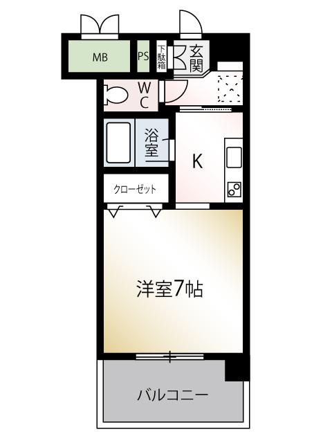 レジェンド永大(ワンルーム/2階)の間取り写真