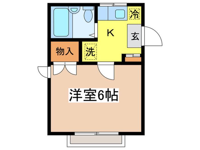 モンシャトー宮崎(1K/1階)の間取り写真