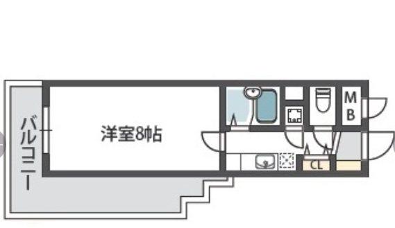 フィレンツェ(1K/3階)の間取り写真