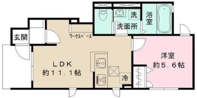 サンタンジェ平和台(1LDK/1階)の間取り写真
