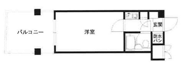 兎我野町聚楽マンション(1K/6階)の間取り写真