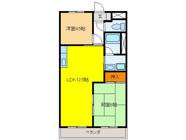 K・T SINSIAI(2LDK/2階)の間取り写真