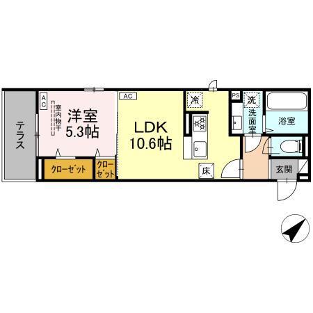 アーバングレイス宮千代1丁目 I(1LDK/1階)の間取り写真