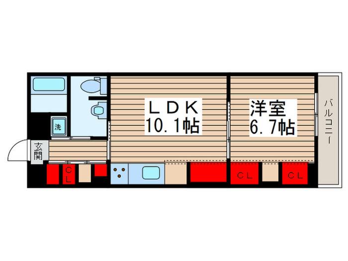 ASOH(1LDK/2階)の間取り写真