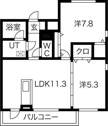 サニーハイツ(2LDK/3階)の間取り写真