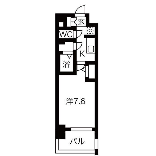 メイクスデザイン上前津(1K/2階)の間取り写真