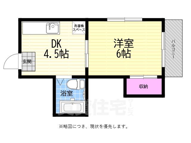 TYビル(1DK/1階)の間取り写真