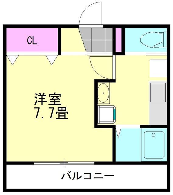キャメル新中里(1K/3階)の間取り写真