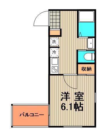 プロムナード分倍河原(1K/3階)の間取り写真