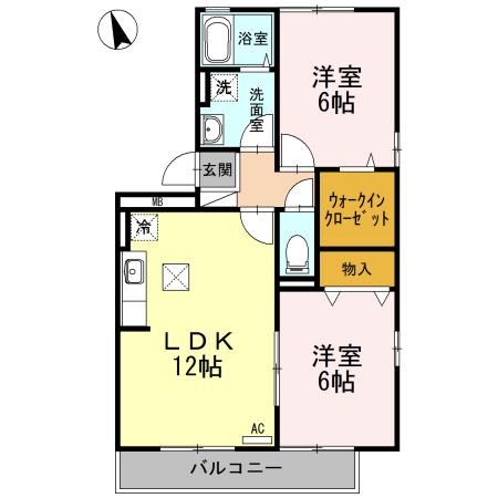 グレイス スクエア新涯 5 C棟(2LDK/1階)の間取り写真
