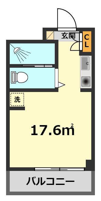 ライオンズマンション西小岩第3(1K/2階)の間取り写真