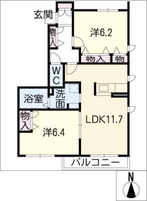 ZG A(2LDK/1階)の間取り写真