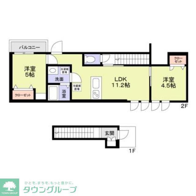 MITSUIKE GARDEN(2LDK/2階)の間取り写真