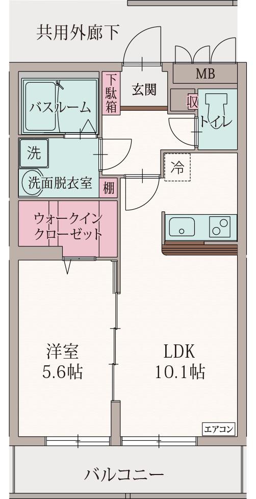 ミクアルト(1LDK/1階)の間取り写真