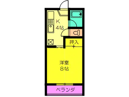セントラルハイツ(1K/2階)の間取り写真
