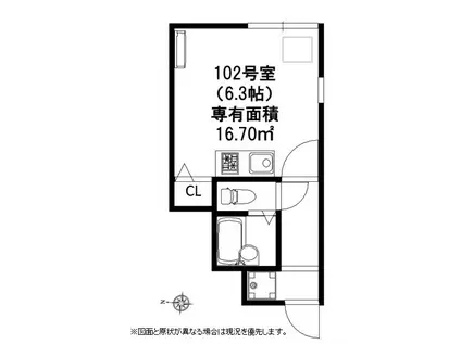 ウィンズ・パレ上連雀(ワンルーム/1階)の間取り写真