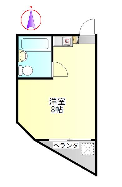 マツバハイツ5(ワンルーム/3階)の間取り写真
