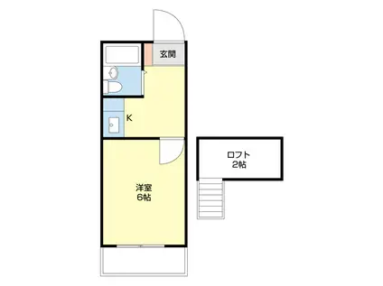 レオパレス島橋第5(ワンルーム/2階)の間取り写真